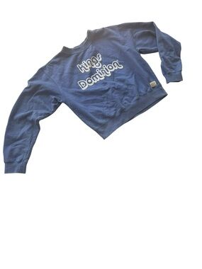 Kings Dominion Blue Boxy Cropped Crewneck Sweatshirt